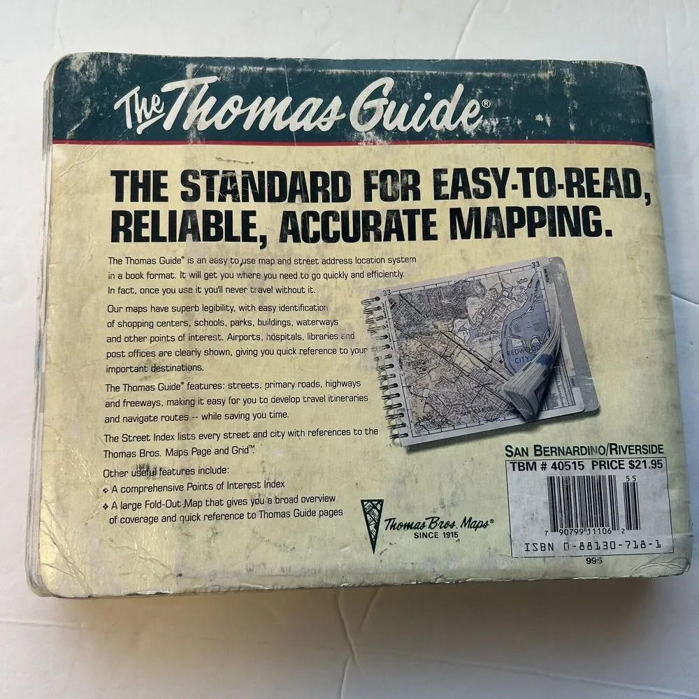 1995 San Bernardino Riverside counties California thomas guide street atlas